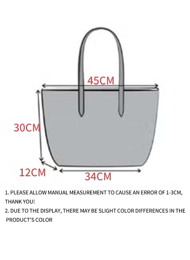 LACOSTE Women's L12.12 Concept Fashion Versatile Large Capacity Zipper Handbag Tote Bag Shoulder Bag Large Light Pink  - Image 4