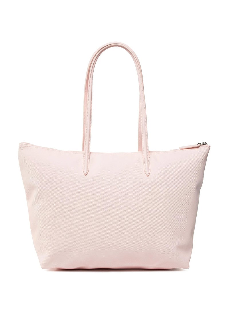 LACOSTE Women's L12.12 Concept Fashion Versatile Large Capacity Zipper Handbag Tote Bag Shoulder Bag Large Light Pink  - Image 2