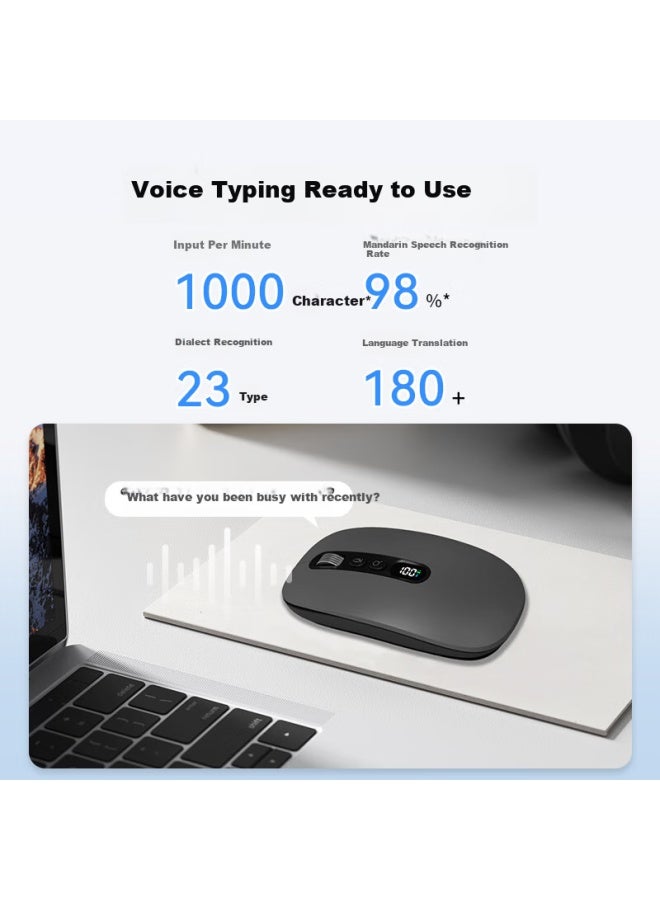 Venfish Ai Smart Voice Mouse, Silent Wireless Bluetooth Mouse, Intelligent Digital Display Portable Rechargeable Office Mouse , Gray - Image 2
