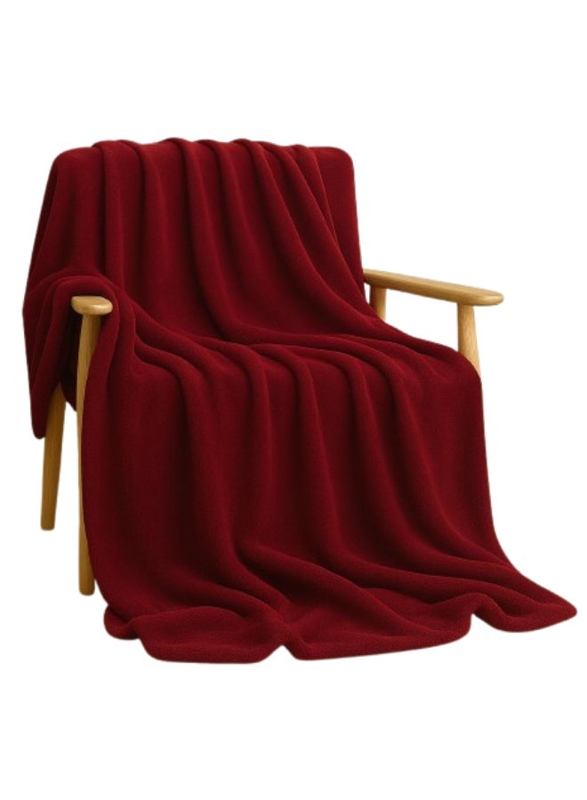 Snooze, Double face Light blanket, 130*180 cm, Burgundy*off-white - Image 1