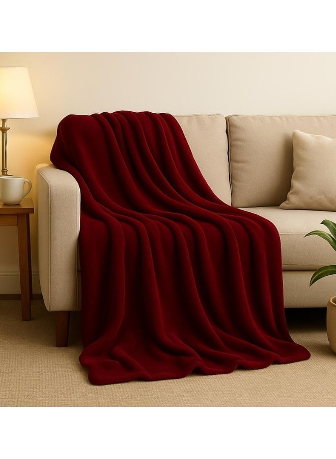 Snooze, Double face Light blanket, 130*180 cm, Burgundy*off-white - Image 4