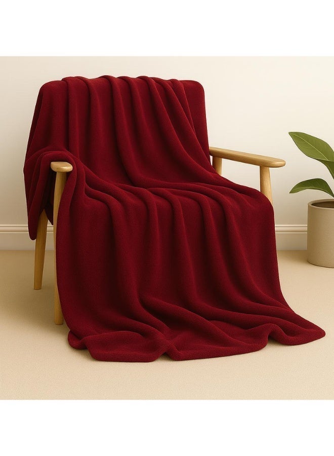 Snooze, Double face Light blanket, 130*180 cm, Burgundy*off-white - Image 3