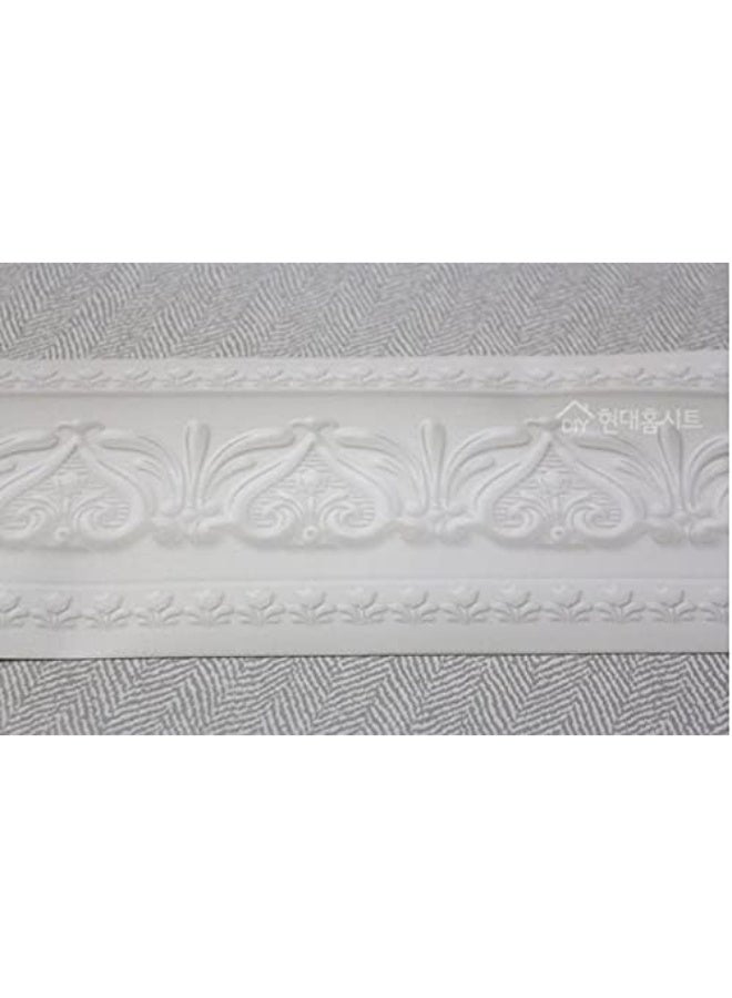 WITPOCE FIXPIX Royal Tulip Peel and Stick Wall Border Easy to Apply (Neutral Gray) - Image 2