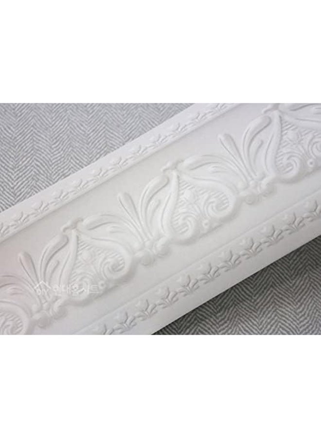 WITPOCE FIXPIX Royal Tulip Peel and Stick Wall Border Easy to Apply (Neutral Gray) - Image 4
