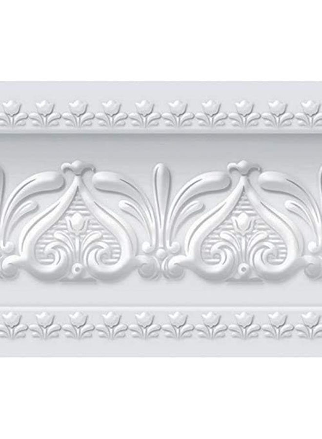 WITPOCE FIXPIX Royal Tulip Peel and Stick Wall Border Easy to Apply (Neutral Gray) - Image 1