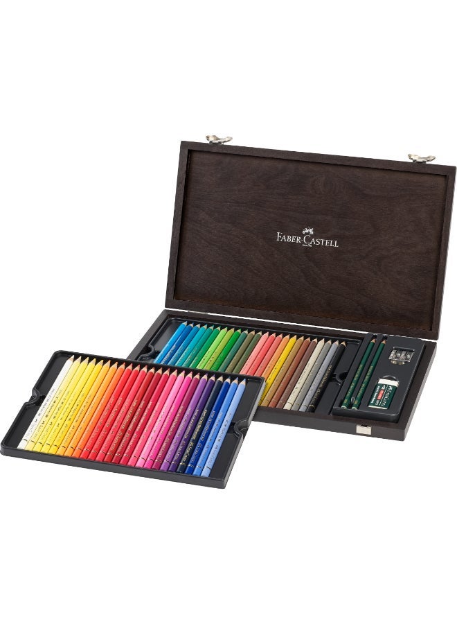 فابير كاستل أقلام تلوين فابر كاستل بوليكروموس، علبة خشبية، 48 لونًا - Image 1