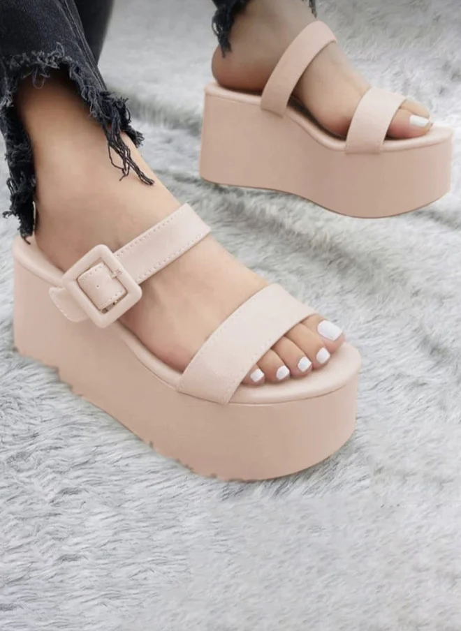 شوتوبيا Shoetopia Girls Open Toe Flatform Heels