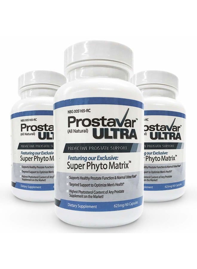 Prostavar 3 Bottle New Improve From Maker of Original Ultra Prostate Support 600mg 90% Beta-Sitosterol & 320mg Saw Palmetto + Grape Seed Extract - Image 1