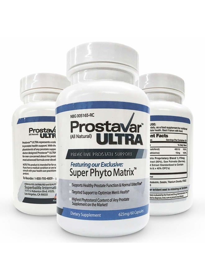 Prostavar 3 Bottle New Improve From Maker of Original Ultra Prostate Support 600mg 90% Beta-Sitosterol & 320mg Saw Palmetto + Grape Seed Extract - Image 2