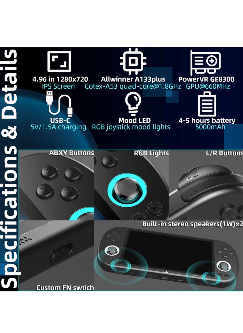 Generic - Trimui Smart Pro 5-inch Handheld Game Console Preinstalled Emulator System 128GB (Black) - Image 1
