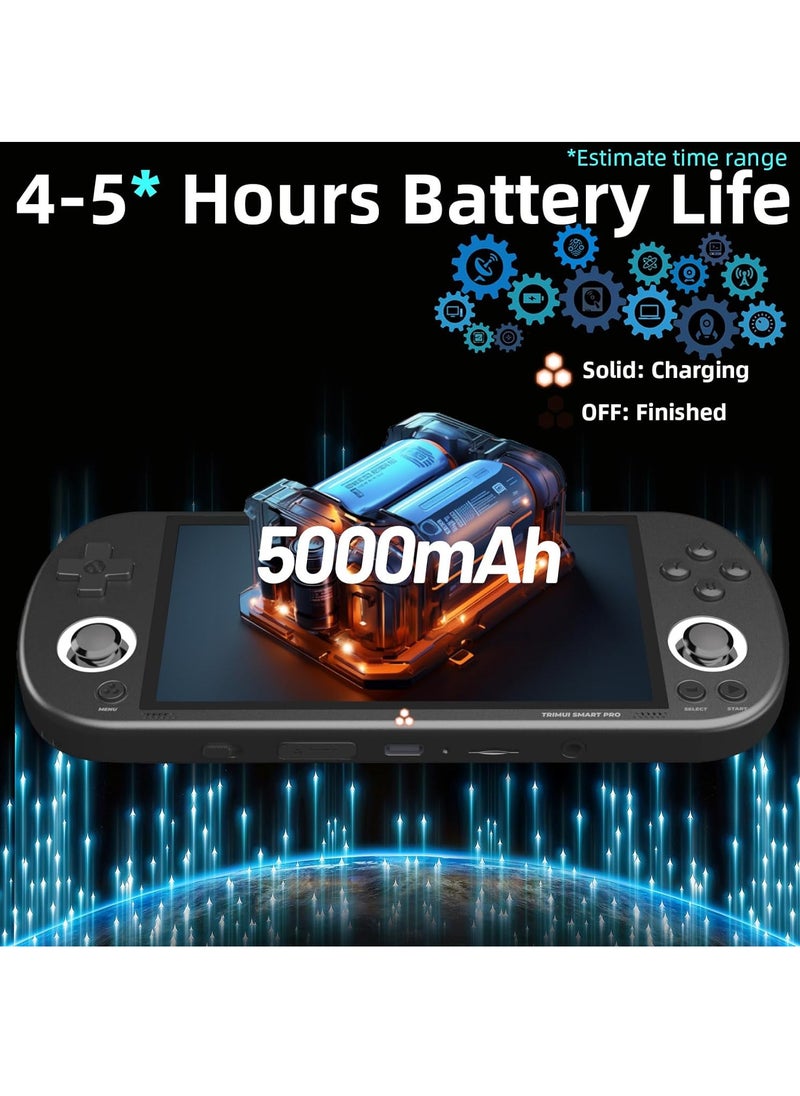 Generic - Trimui Smart Pro 5-inch Handheld Game Console Preinstalled Emulator System 128GB (Black) - Image 1