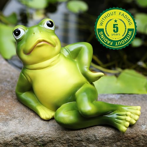 LEGIFO Frog Figurine Garden Decor Set of 3, Funny Lazy Frog Garden Statues Yard Decoration Outdoor Holiday Decorations, Unique Yart Art Outdoor Lawn Ornament for Outside Pond Pool Patio Front Porch Backyard - Image 4