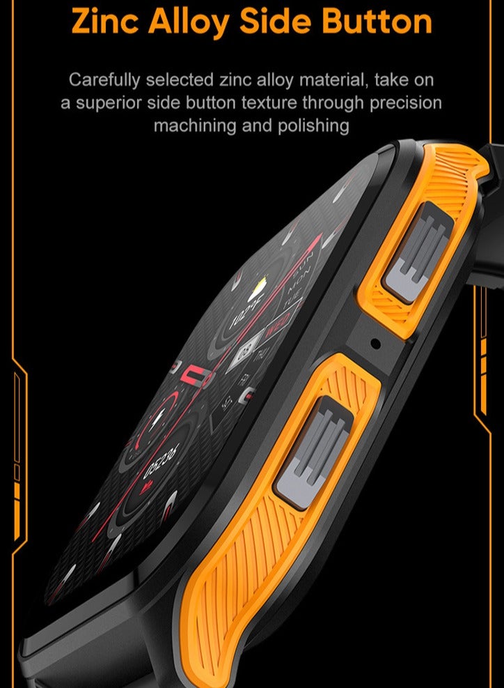 AROAQ P73 Smart Watch, 300mah Multifunction Fitness Tracker Watch With Bluetooth Call Voice Assistant, Colorful Hd Large Display Smart Bracelet Sports Watch, (Camouflage Orange) - Image 4