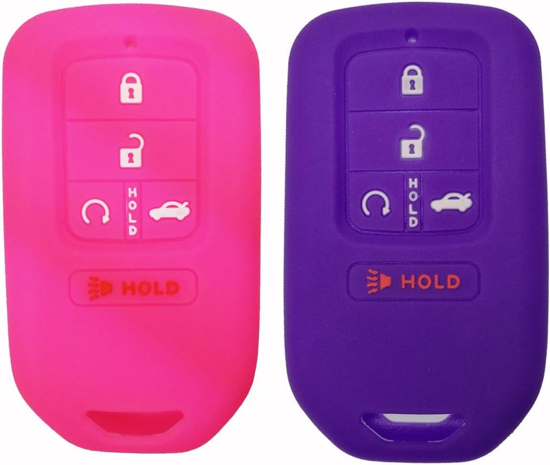 Coolbestda 2Pcs Silicone Key Cover Case Keyless Entry Fob Skin Jacket Full Protector Remote for 2018 2017 2016 2015 Honda Accord Civic CR-V CRV Pilot EX EX-L Touring Premium - Image 1