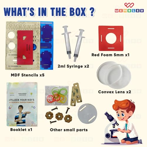 Wembley Hydraulic Microscope| DIY STEM Kit for Kids 7-10 Years| Learn Magnification, Reflection of Light & Types of Lenses | Educational Science Experiment Toy for Kids - Image 5