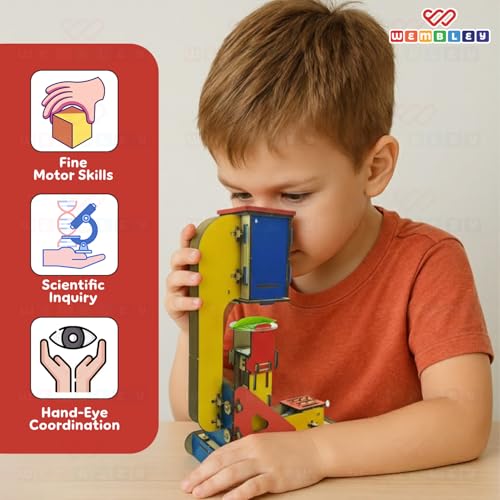 Wembley Hydraulic Microscope| DIY STEM Kit for Kids 7-10 Years| Learn Magnification, Reflection of Light & Types of Lenses | Educational Science Experiment Toy for Kids - Image 2