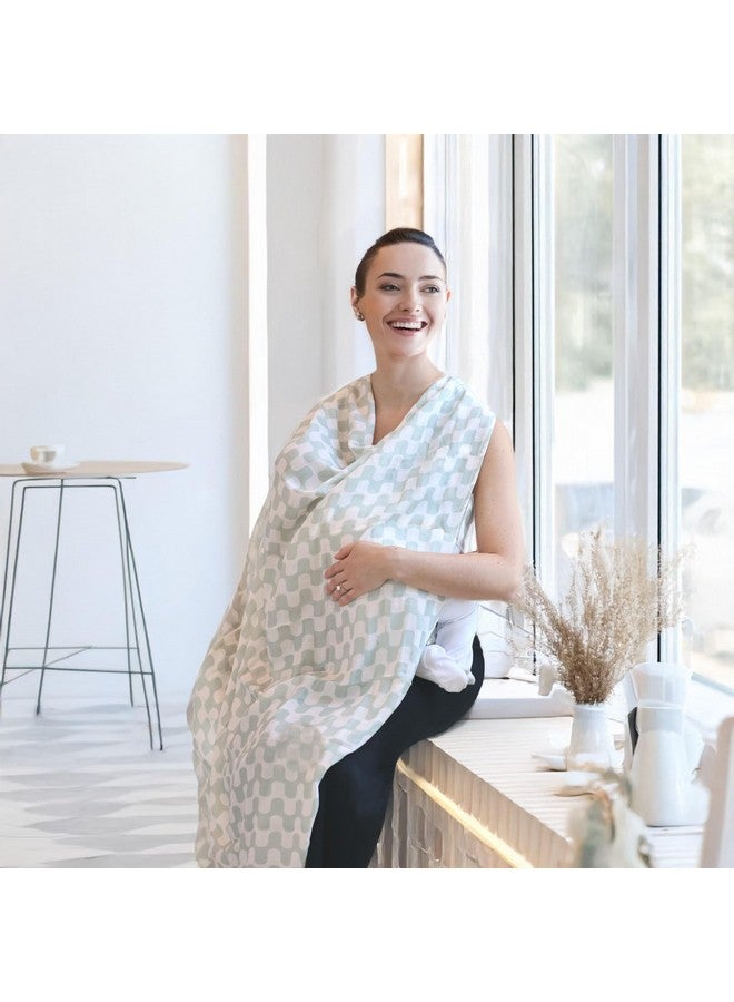 TAB Muslin Swaddle Blankets - Set of 2 Gender Neutral Patterns- Large 47"x47",Organic Cotton & Viscose from Bamboo, Extra Soft Newborn Swaddles, Baby Shower for Boys & Girls (Green Waves & Smileys) - Image 4