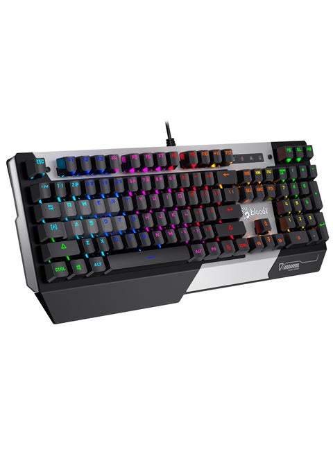 B865R RGB Gaming Keyboard - Optical BLUE Switch - LK Tactile & Clicky - Zero-Lag Response with Lightning Speed - Magnetic Detachable Cover ( Grey)