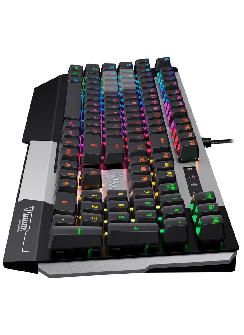B865R RGB Gaming Keyboard - Optical BLUE Switch - LK Tactile & Clicky - Zero-Lag Response with Lightning Speed - Magnetic Detachable Cover ( Grey)