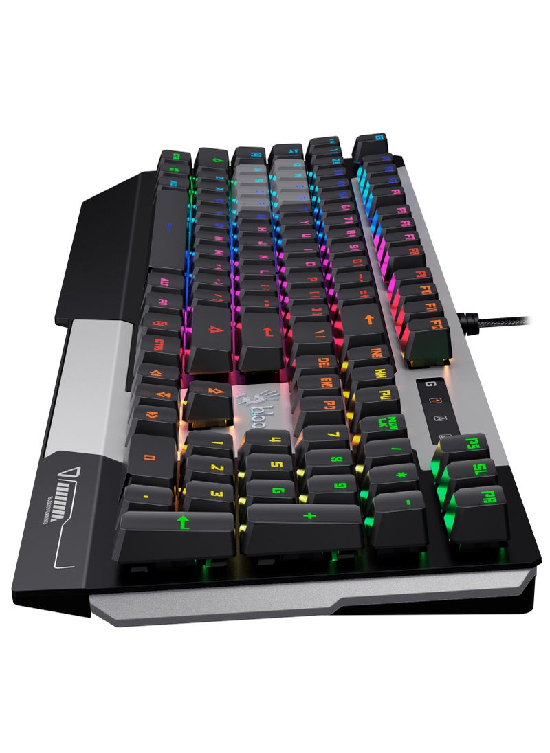 B865R RGB Gaming Keyboard - Optical BLUE Switch - LK Tactile & Clicky - Zero-Lag Response with Lightning Speed - Magnetic Detachable Cover ( Grey)