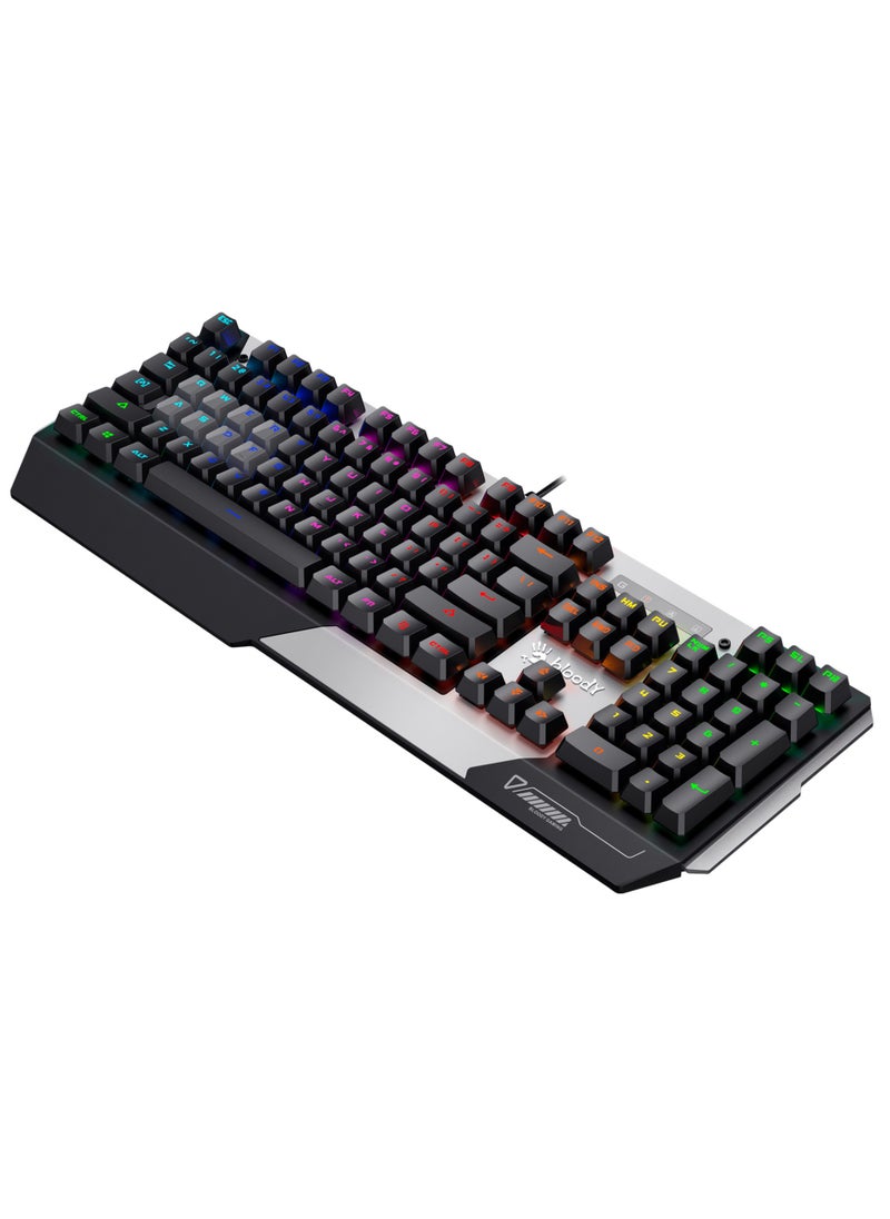 B865R RGB Gaming Keyboard - Optical BLUE Switch - LK Tactile & Clicky - Zero-Lag Response with Lightning Speed - Magnetic Detachable Cover ( Grey)