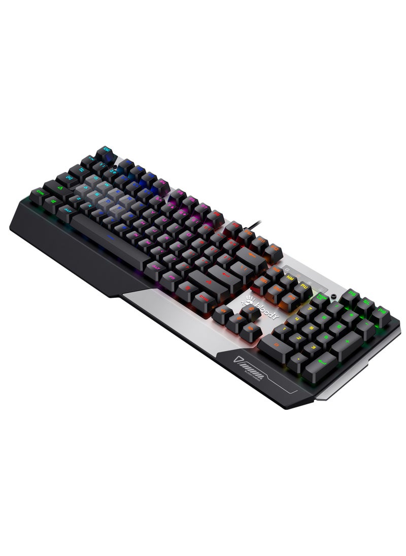 B865R RGB Gaming Keyboard - Optical BLUE Switch - LK Tactile & Clicky - Zero-Lag Response with Lightning Speed - Magnetic Detachable Cover ( Grey)