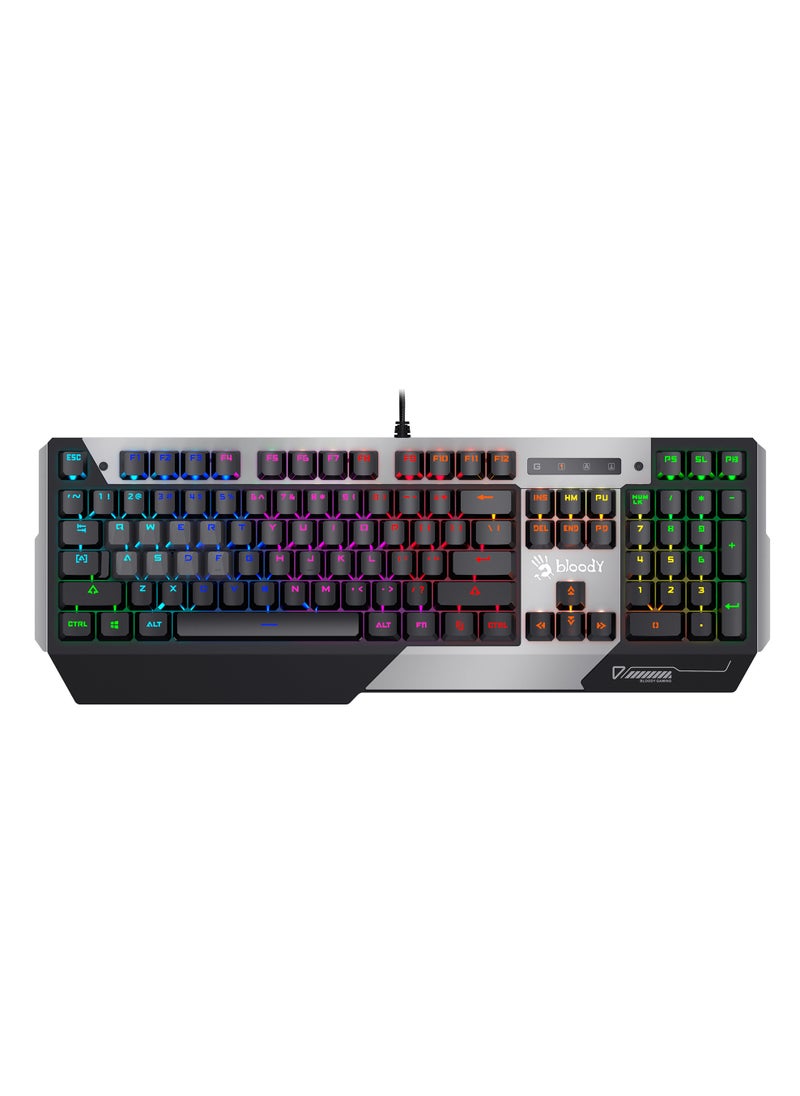 B865R RGB Gaming Keyboard - Optical BLUE Switch - LK Tactile & Clicky - Zero-Lag Response with Lightning Speed - Magnetic Detachable Cover ( Grey)