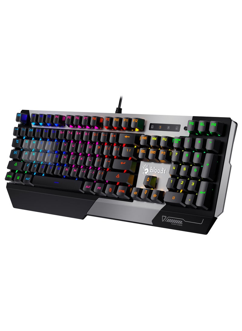 B865R RGB Gaming Keyboard - Optical BLUE Switch - LK Tactile & Clicky - Zero-Lag Response with Lightning Speed - Magnetic Detachable Cover ( Grey)