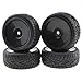 Rowiz 4PCS 110 On Road RC Tires 12mm Hub Wheel Rims Concentric Hard Dish for Touring Racing Cars Black - Image 3