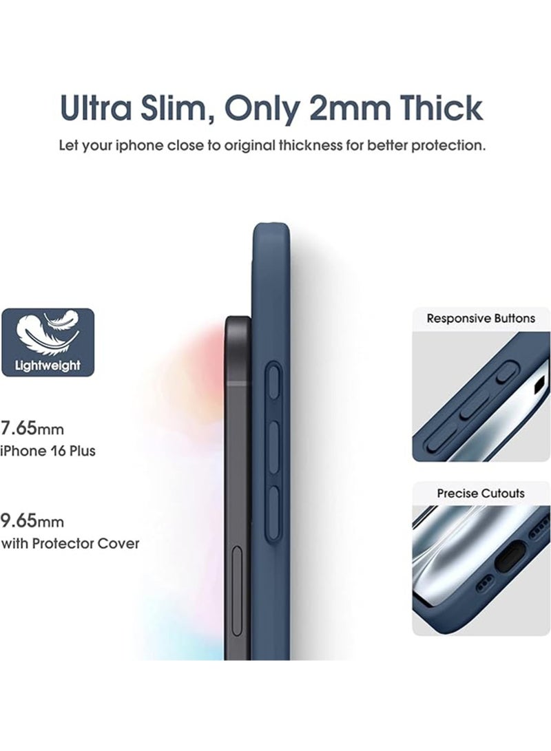 WRISTWISE Case Cover for iPhone 16 Plus - [Camera All-Round Protection] [Soft Microfiber Lining Anti-Scratch] Shockproof Phone Case Cover, Blue - Image 4