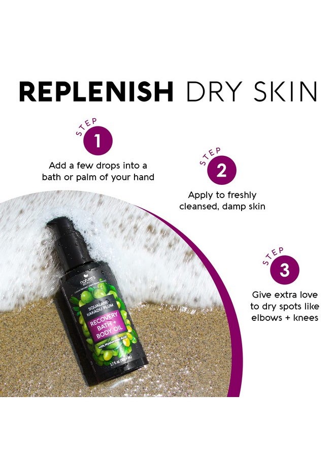 Nature's Beauty Squalane Kakadu Plum Recovery Bath + Body Oil Multi-Pack - Restore & Nourish Your Skin, Quick-Absorbing, Made W/ Hyaluronic Acid + Vitamin C + Almond Oil, 3.7 Fl Oz (2 Pack)  - Image 3