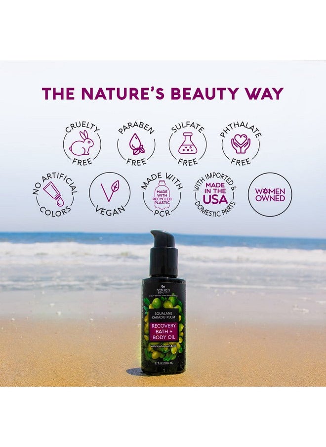 Nature's Beauty Squalane Kakadu Plum Recovery Bath + Body Oil Multi-Pack - Restore & Nourish Your Skin, Quick-Absorbing, Made W/ Hyaluronic Acid + Vitamin C + Almond Oil, 3.7 Fl Oz (2 Pack)  - Image 5