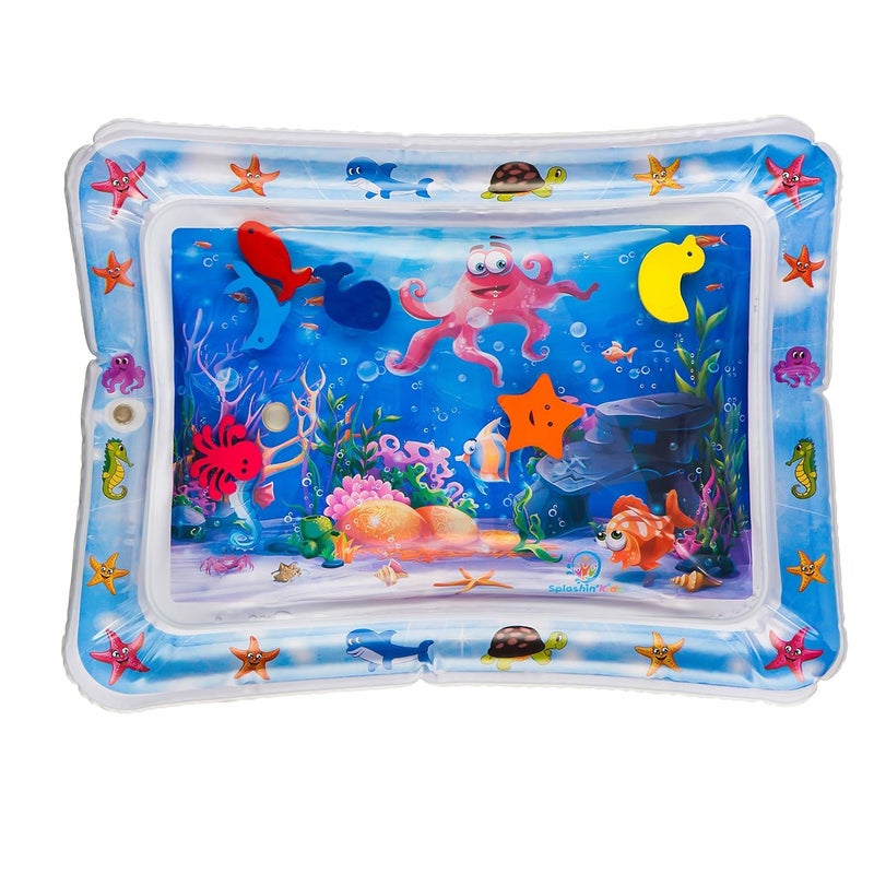 Tummy Time Water Play Mat for Babies, Inflatable Activity Centre, Multicolour  - Image 1