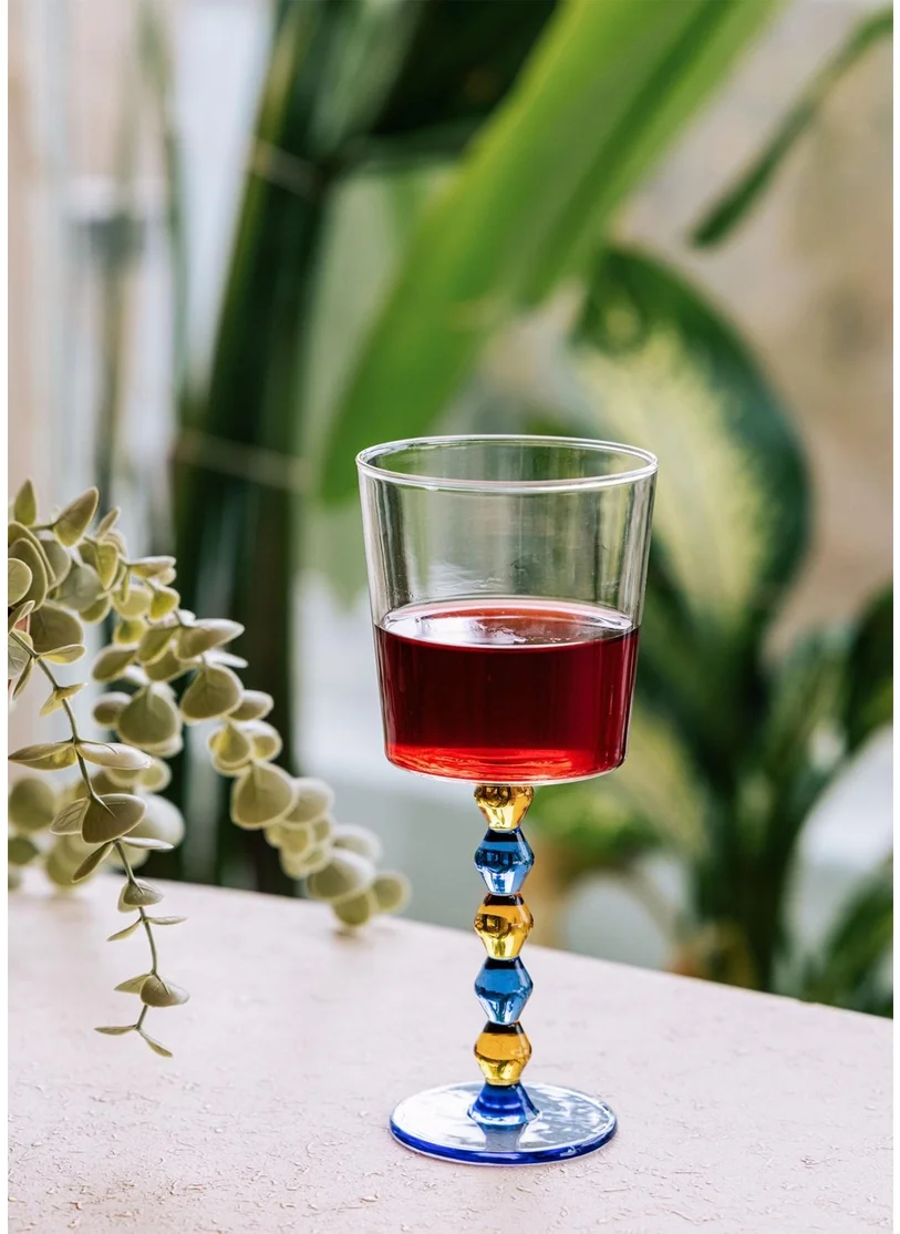 The Mia Bead Wine Glass Blue 300 ml