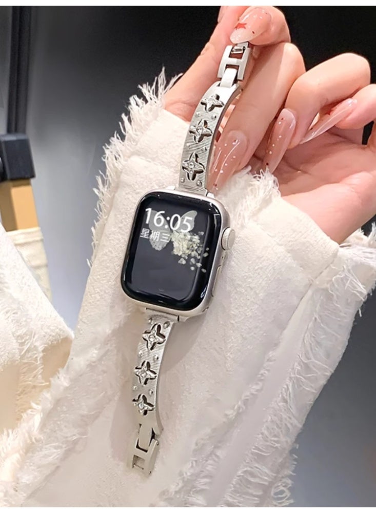 Watch Strap Advanced Metal Replacement Strap Bracelet Star Silver For iwatch4/5/6/se(40mm) - Image 2
