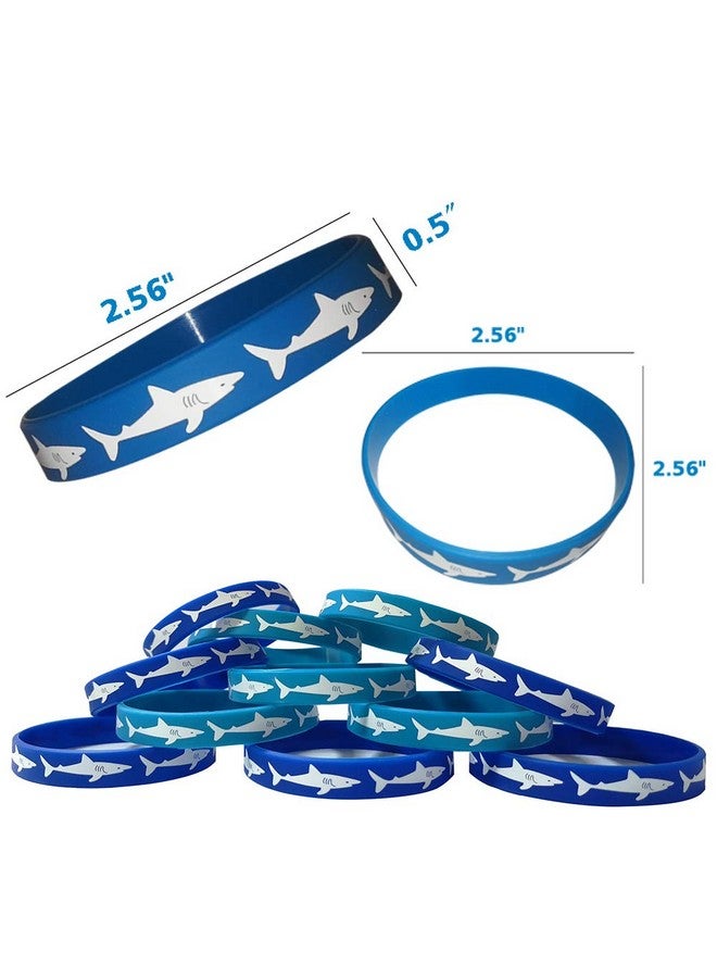 CupaPlay 48 Pcs Shark Party Favors Rubber Bracelets Under The Sea/Baby Shark Birthday Party Supplies Goodie Bag Stuffers Fillers Slicone Wristbands - Image 4