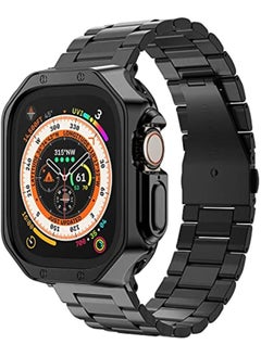 Compatible with Apple Watch Ultra 2 Band and Case, Stainless Steel Metal Chain with TPU Cover, Smart-Watch Link Bracelet Strap for men, Wrist-Band for i-Watch Ultra, 49mm, Black - pzsku/ZCC4935FA57B041D91D85Z/45/_/1712540360/31a13e89-c7a9-42c6-8475-707f6ab347b8