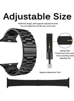 Compatible with Apple Watch Ultra 2 Band and Case, Stainless Steel Metal Chain with TPU Cover, Smart-Watch Link Bracelet Strap for men, Wrist-Band for i-Watch Ultra, 49mm, Black - pzsku/ZCC4935FA57B041D91D85Z/45/_/1712540370/56494604-2070-48d2-9d42-6950299c1701