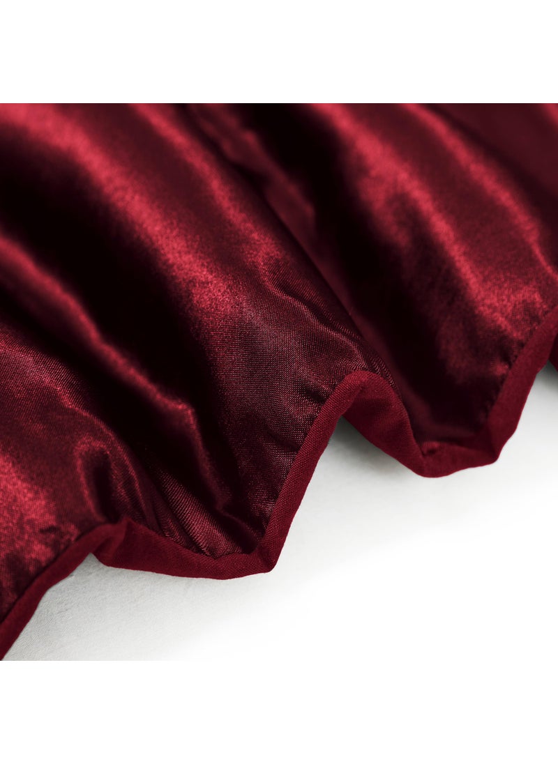 Whale Flotilla Whale Flotilla 2-Piece Reversible Twin Size Silky Soft Comforter Set/Bedding Set  Luxury Satin Comforter with Satin Pillowcase  Lightweight Duvet Set for All Seasons  Red  - Image 4