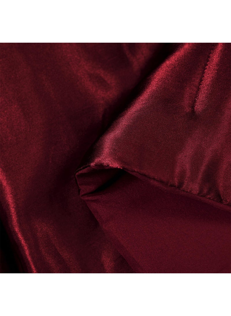 Whale Flotilla Whale Flotilla 2-Piece Reversible Twin Size Silky Soft Comforter Set/Bedding Set  Luxury Satin Comforter with Satin Pillowcase  Lightweight Duvet Set for All Seasons  Red  - Image 5