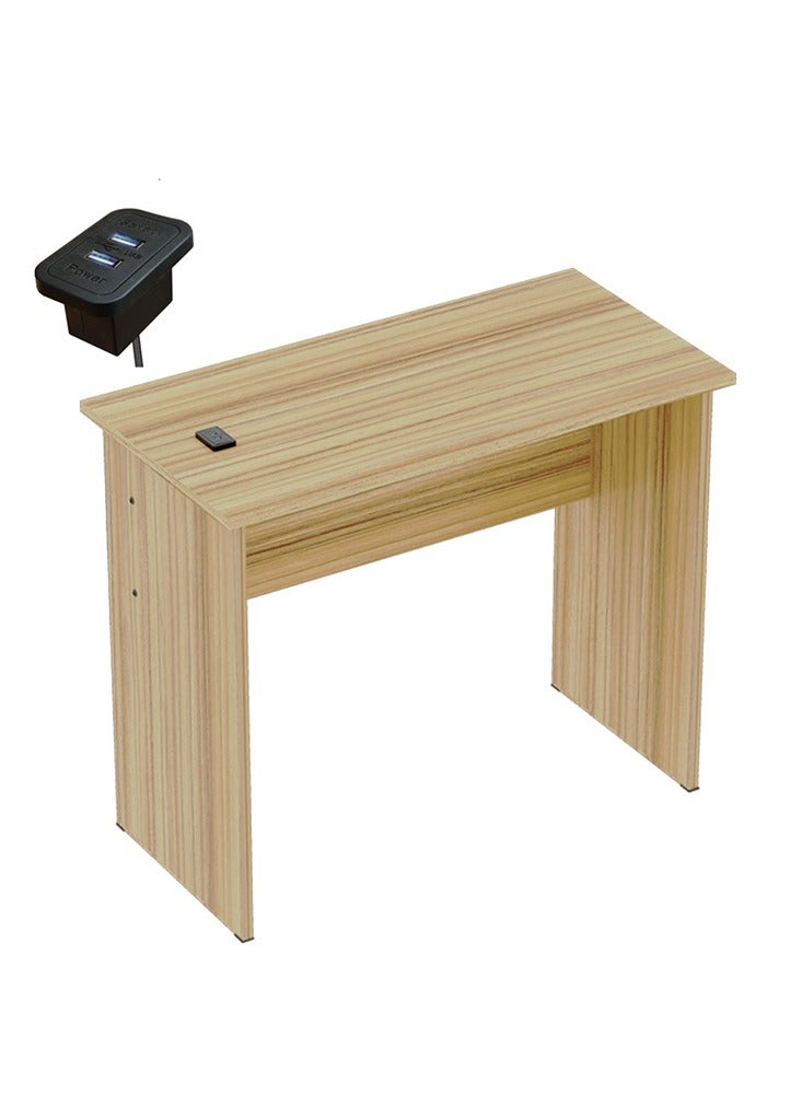 Mahmayi Mahmayi Modern Study Table with BS02 Desktop Socket with USB A/C Port, Modern Executive Desk for Adults, Home Offices, Schools, Laptop, Computer Workstation Table- Coco Bolo - Image 1