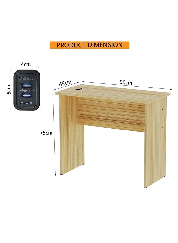 Mahmayi Mahmayi Modern Study Table with BS02 Desktop Socket with USB A/C Port, Modern Executive Desk for Adults, Home Offices, Schools, Laptop, Computer Workstation Table- Coco Bolo - Image 2