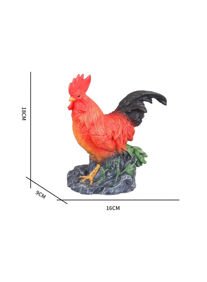 لعبة نموذج حيوانات اصطناعية تعليمية من البلاستيك الناعم الإدراكي للأطفال، زخارف مزرعة الدجاج والبط والإوز - اللون: 【مطاط ناعم】 دجاجة - Image 4