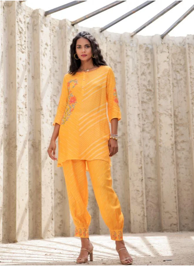 #Be Bright & elegant yellow printed kurta set