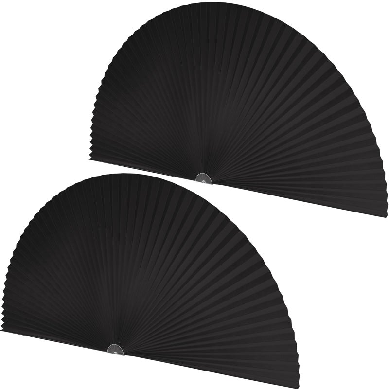 Half Moon Window Shade Half Circle Arch Window Blackout Light Filtering Pleated Fabric Shade36 x 72 InchBlack2 Pcs