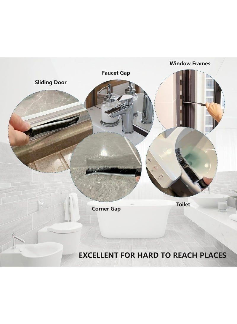 4PCS Gap & Crevice Cleaning Brush 23.5 cm – Multifunctional Groove Cleaning Tool with Stiff Fine PET Bristles for Tight Spaces, Sink Edges, Tile Gaps, Faucets, Shower Rails, Window Tracks, Sliding Doors & Kitchen Surfaces, Ergonomic Handle with Hanging Hole - Image 5