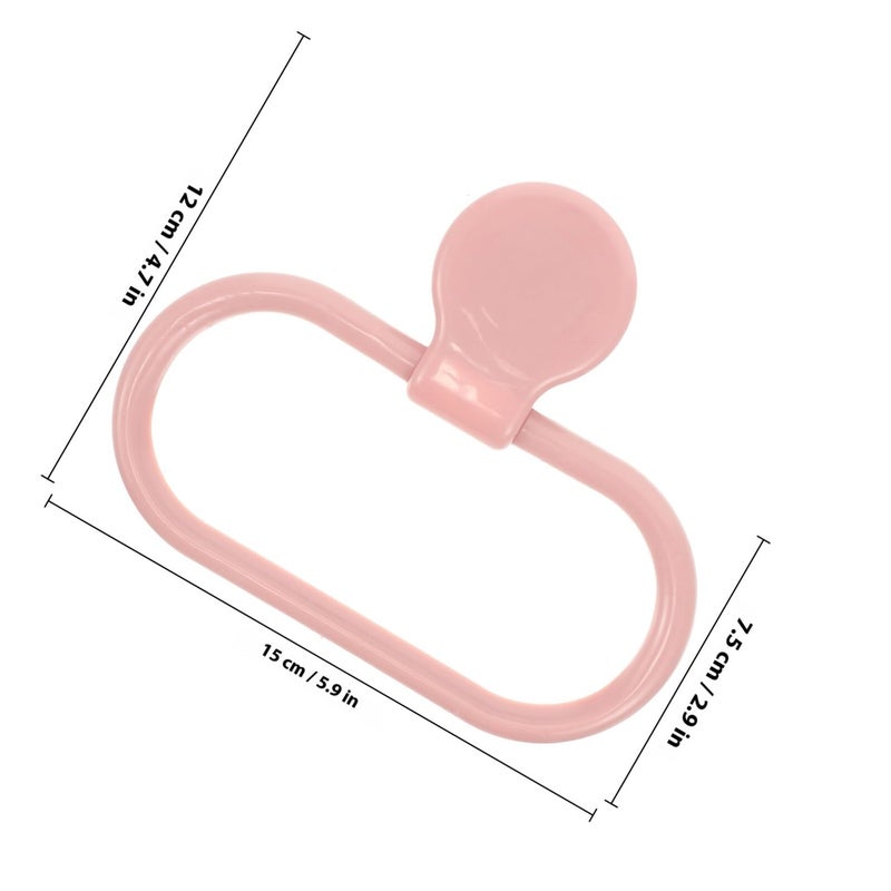Self Adhesive Towel Holder Ring No Drilling Easy Peel and Stick Wall Mounted Pink - Image 3