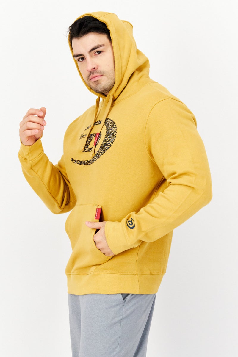 DUCK AND COVER Men Hooded Brand Logo Long Sleeves Sweatshirt, Yellow - Image 4