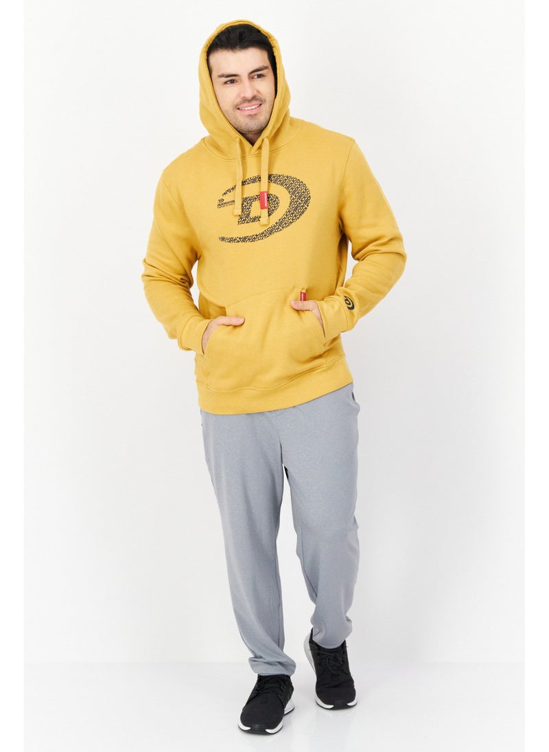 DUCK AND COVER Men Hooded Brand Logo Long Sleeves Sweatshirt, Yellow - Image 5
