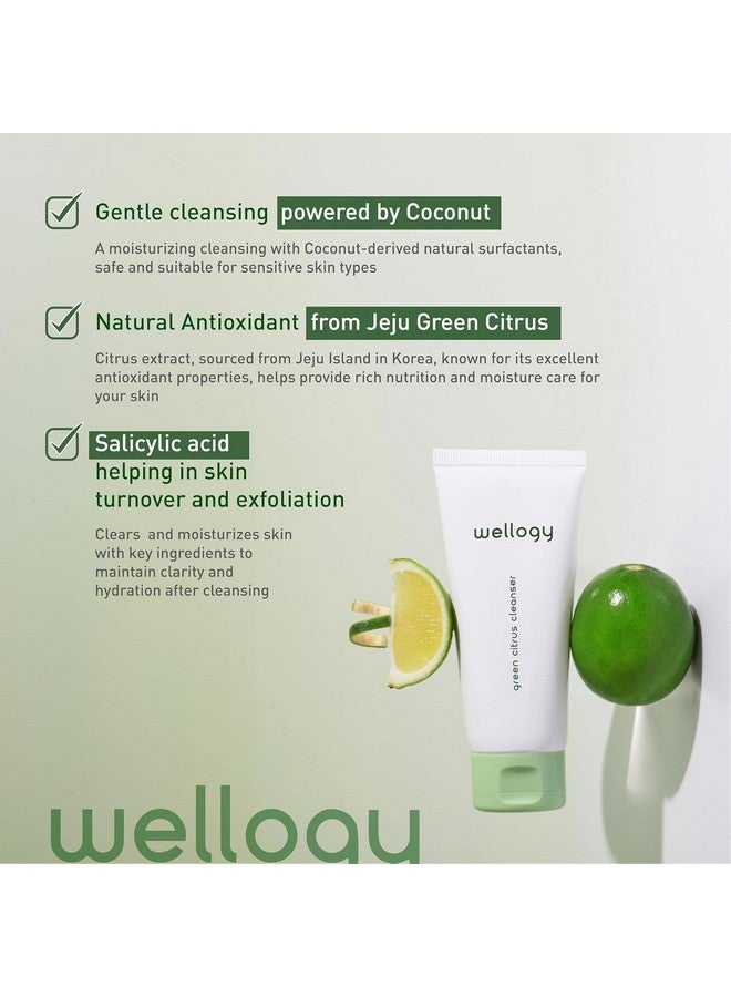 Wellogy Korean Daily Foaming Face Wash with Salicylic Acid and Green Citrus Extract for Sensitive Skin, Vegan | Gentle Face Cleanser, Acne Treatment, Lightweight Formula | 100ml - Image 4